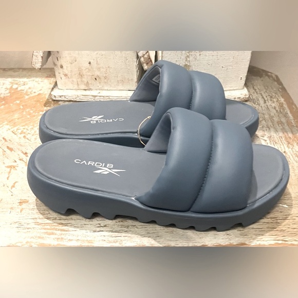 Reebok Cardi B Chunky Straps Blue Slide Sandals NWT Size 11 - Picture 6 of 8
